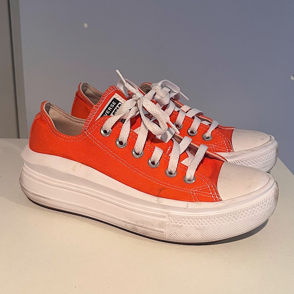 Bright Orange Converse Move low top